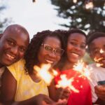 Family happy celebrate vacation summer spring