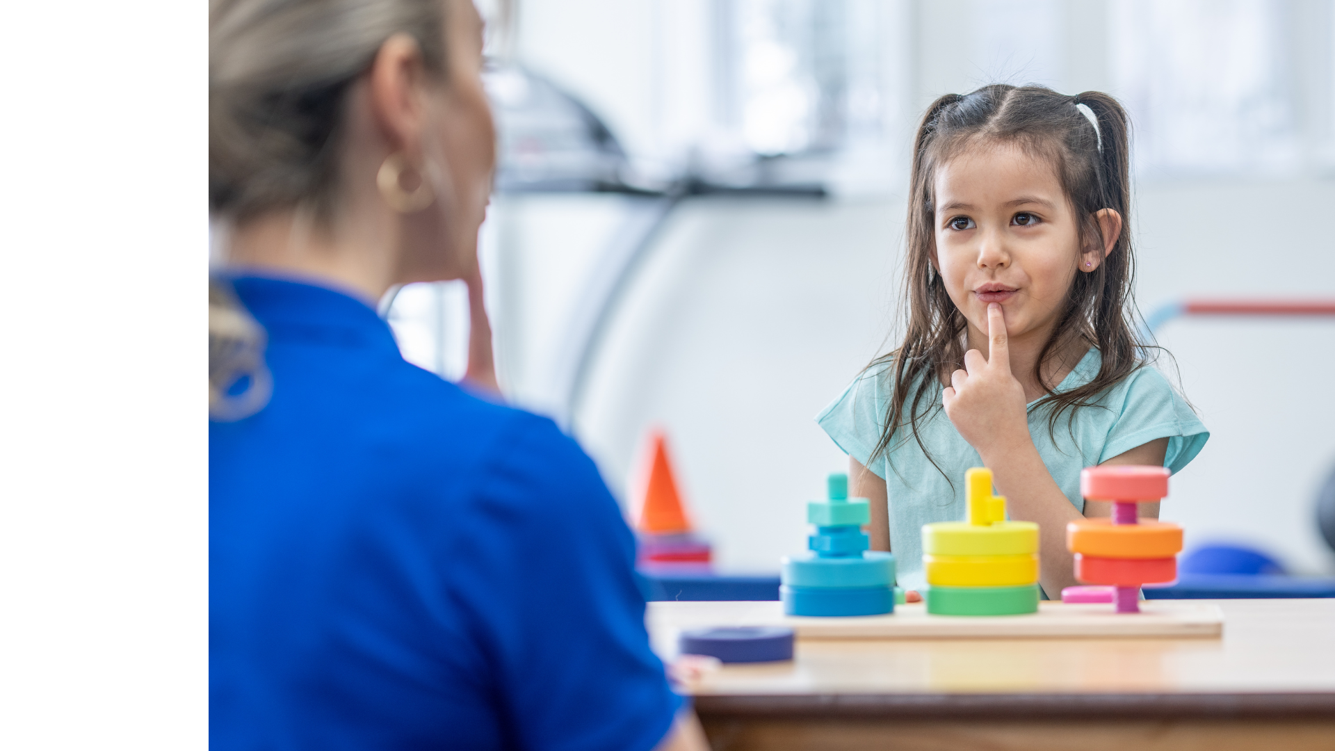 speech therapy 3 child girl teacher mouth