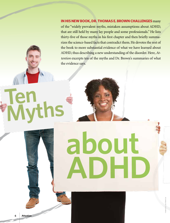 Ten Myths About ADHD and Why They are Wrong (Attention, June 2013)